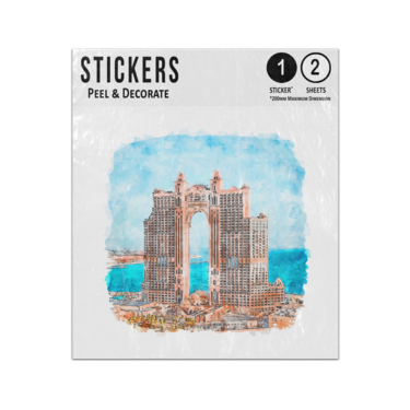Picture of Fairmont Abu Dhabi Watercolour Sketch Hand Drawn Illustration Sticker Sheets Twin Pack