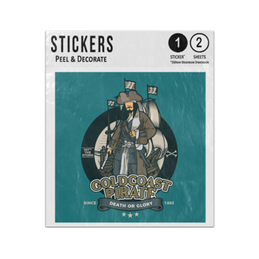 Picture of Gold Coast Captain Pirate Shipmate Death Or Glory Into The Storm Art Sticker Sheets Twin Pack