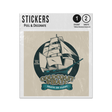 Picture of Gold Coast Pirate Ship Galleon Death Or Glory Into The Storm Artwork Sticker Sheets Twin Pack