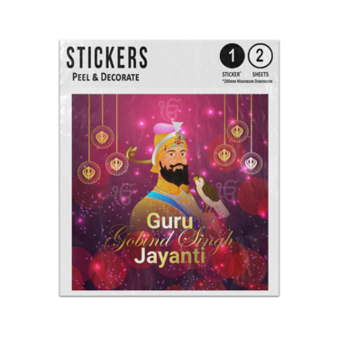 Picture of Happy Guru Gobind Singh Jayanti Celebration Sikhs Public Holiday Sticker Sheets Twin Pack