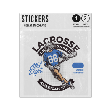 Picture of Lacrosse Championship Athletic Department Player Illustration Sticker Sheets Twin Pack