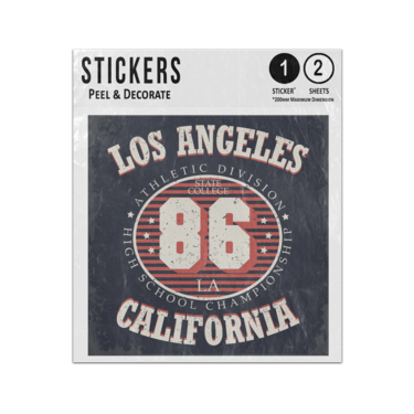 Picture of Los Angeles California Athletic Division High School Vintage Drawing Sticker Sheets Twin Pack