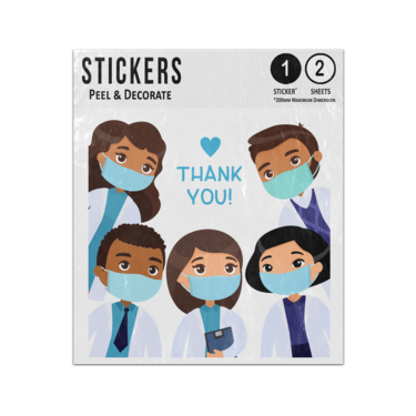 Picture of Multiracial Doctors Nurses Health Care Professionals Heroes Thank You Sticker Sheets Twin Pack