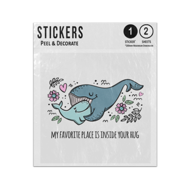 Picture of My Favourite Place Is Inside Your Hug Adult Blue Whale And Baby Calf Sticker Sheets Twin Pack