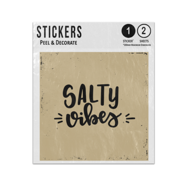 Picture of Salty Vibes Hand Drawn Typography Lettering Quote Slogan Sticker Sheets Twin Pack