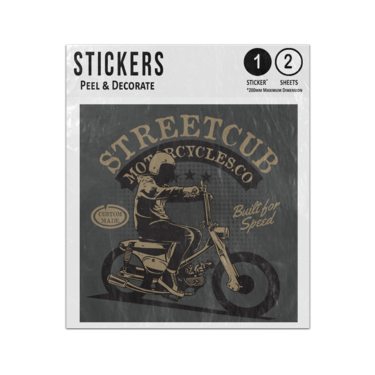 Picture of Street Cub Motorcycles Company Custom Made Rider On Bike Artwork Sticker Sheets Twin Pack