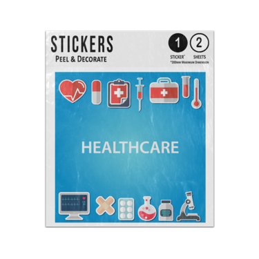 Picture of Healthcare Health Care Message Medical Research Icons Collection Set Sticker Sheets Twin Pack