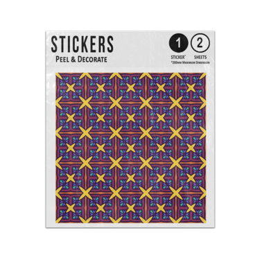 Picture of Abstract Ethnic Gold Stars Purple Burgundy Seamless Pattern Sticker Sheets Twin Pack