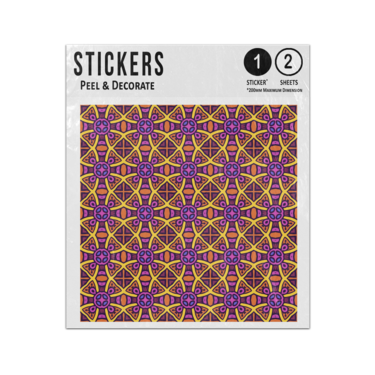 Picture of Abstract Ethnic Purple Orange Yellow Stars Seamless Pattern Sticker Sheets Twin Pack