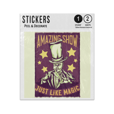 Picture of Amazing Show Just Like Magic Magician Illustration Text Star Sticker Sheets Twin Pack