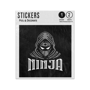 Picture of Anonymous Asian Ninja Assassin White Text Head Illustration Sticker Sheets Twin Pack