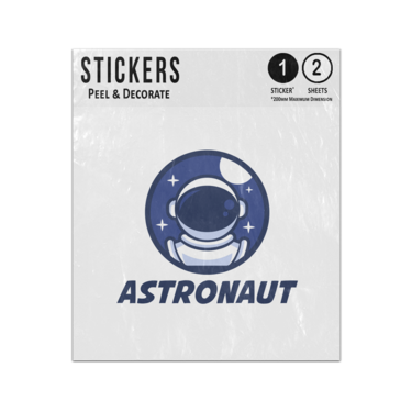 Picture of Astronaut Space Helmet Frame Blue White Sky Window Stars Sticker Sheets Twin Pack
