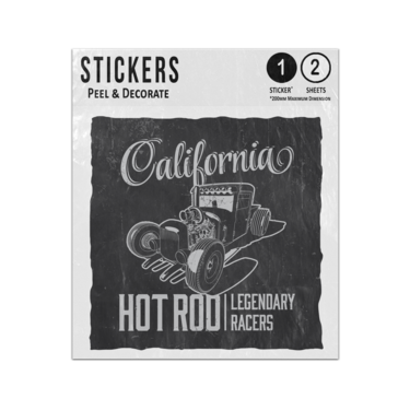 Picture of California Hot Rod Legendary Racers Text Car Illustration Sticker Sheets Twin Pack