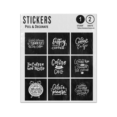Picture of Coffee Hand Drawn Lettering Typographical Inspirational Quotes Sticker Sheets Twin Pack