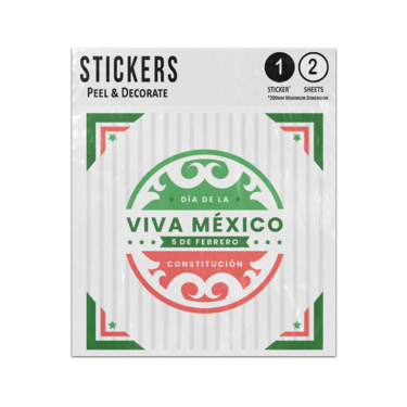 Picture of Dia De La Viva Mexico Constitucion 5 February Independence Sticker Sheets Twin Pack