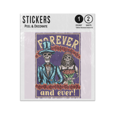 Picture of Forever And Ever Wedding Illustration Skeleton Bride Groom Sticker Sheets Twin Pack
