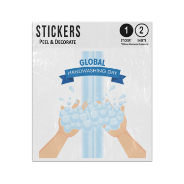 Picture of Global Hand Washing Day Campaign Foam Ribbon Banner Soap Sticker Sheets Twin Pack