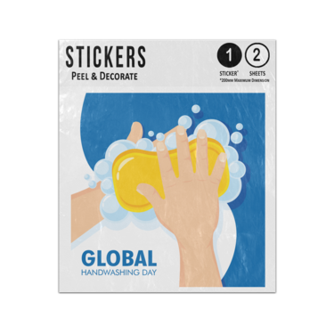 Picture of Global Hand Washing Day Campaign Soap Bar Foam Bubbles Hands Sticker Sheets Twin Pack