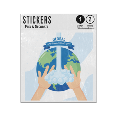 Picture of Global Hand Washing Day Campaign Water Soap Earth Planet Sticker Sheets Twin Pack