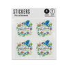 Picture of Happy Brazilian Carnival Blue Parrot Drums Masks Maracas Shakers Sticker Sheets Twin Pack
