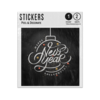 Picture of Happy New Year Celebration White Text Modern Bauble Star Sticker Sheets Twin Pack