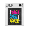 Picture of I Dont Sweat I Sparkle Bright Neon Inspirational Quote Text Sticker Sheets Twin Pack
