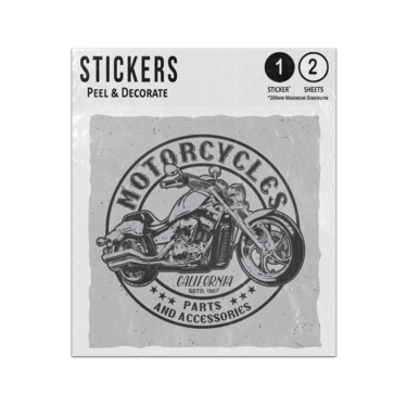 Picture of Motorcycles California Parts Accessories Retro Bike Logo Sticker Sheets Twin Pack
