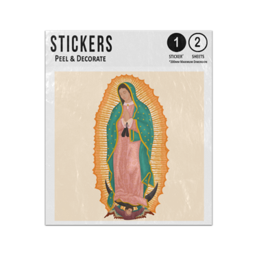 Picture of Our Lady Mary Of Guadalupe Holy Drawing Virgin Catholic Sticker Sheets Twin Pack