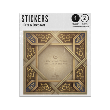 Picture of Ramadan Kareem Golden Frame Special Muslim Month Floral Sticker Sheets Twin Pack