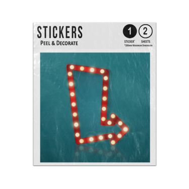 Picture of Retro Red White Right Arrow Banner Shining Lights Billboard Sticker Sheets Twin Pack
