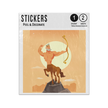Picture of Strong Centuar Man Muscle Character Bow Arrow Rock Flex Sticker Sheets Twin Pack