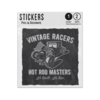 Picture of Vintage Racers Hot Rod Masters No Limits No Fear Quote Illustration Sticker Sheets Twin Pack