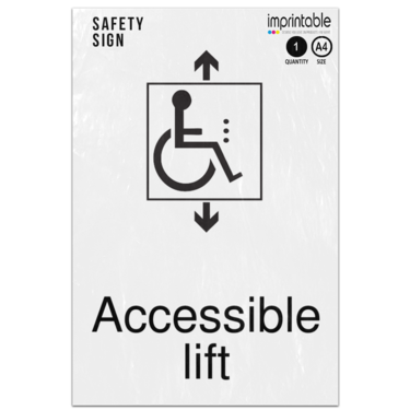Picture of Accessible Lift Dda Compliant Adhesive Vinyl Sign
