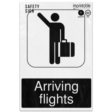 Picture of Arriving Flights Information Adhesive Vinyl Sign