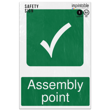 Picture of Assembly Point Safe Condition Adhesive Vinyl Sign