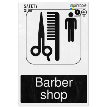 Picture of Barber Shop Information Adhesive Vinyl Sign