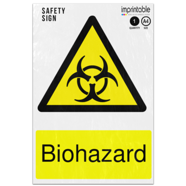 Picture of Biohazard Warning Adhesive Vinyl Sign