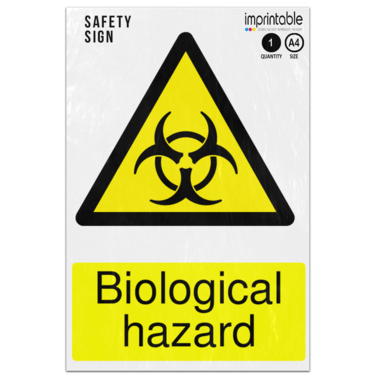Picture of Biological Hazard Warning Adhesive Vinyl Sign