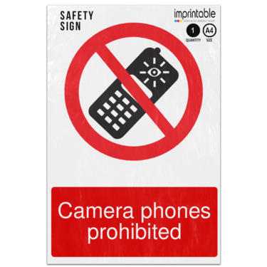 Picture of Camera Phones Prohibited Prohibition Adhesive Vinyl Sign