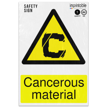 Picture of Cancerous Material Warning Adhesive Vinyl Sign