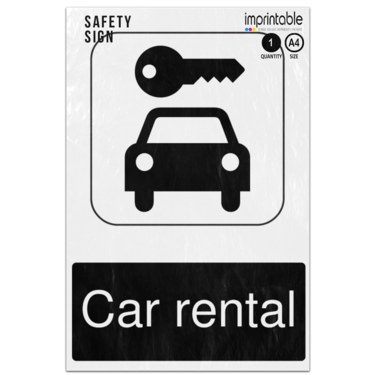 Picture of Car Rental Information Adhesive Vinyl Sign