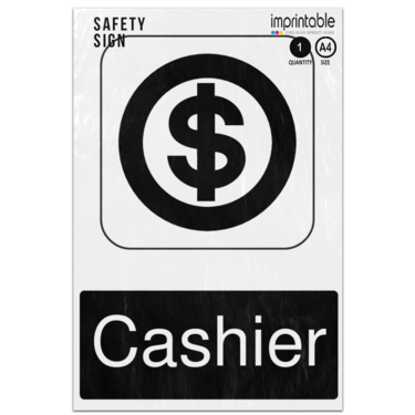 Picture of Cashier Information Adhesive Vinyl Sign