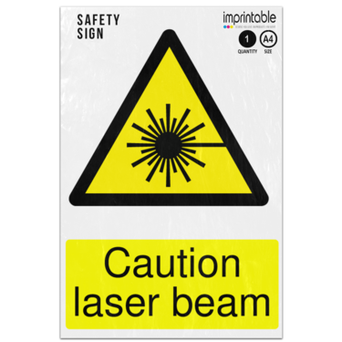 Picture of Caution Laser Beam Warning Adhesive Vinyl Sign