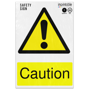 Picture of Caution Warning Adhesive Vinyl Sign