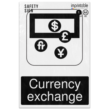 Picture of Currency Exchange Information Adhesive Vinyl Sign