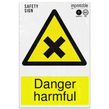 Picture of Danger Harmful Warning Adhesive Vinyl Sign