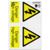 Picture of Danger High Voltage Warning Adhesive Vinyl Sign