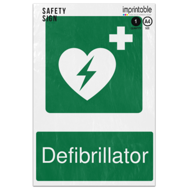 Picture of Defibrillator Safe Condition Adhesive Vinyl Sign
