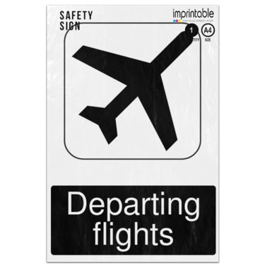 Picture of Departing Flights Information Adhesive Vinyl Sign