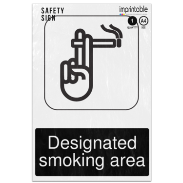 Picture of Designated Smoking Area Information Adhesive Vinyl Sign